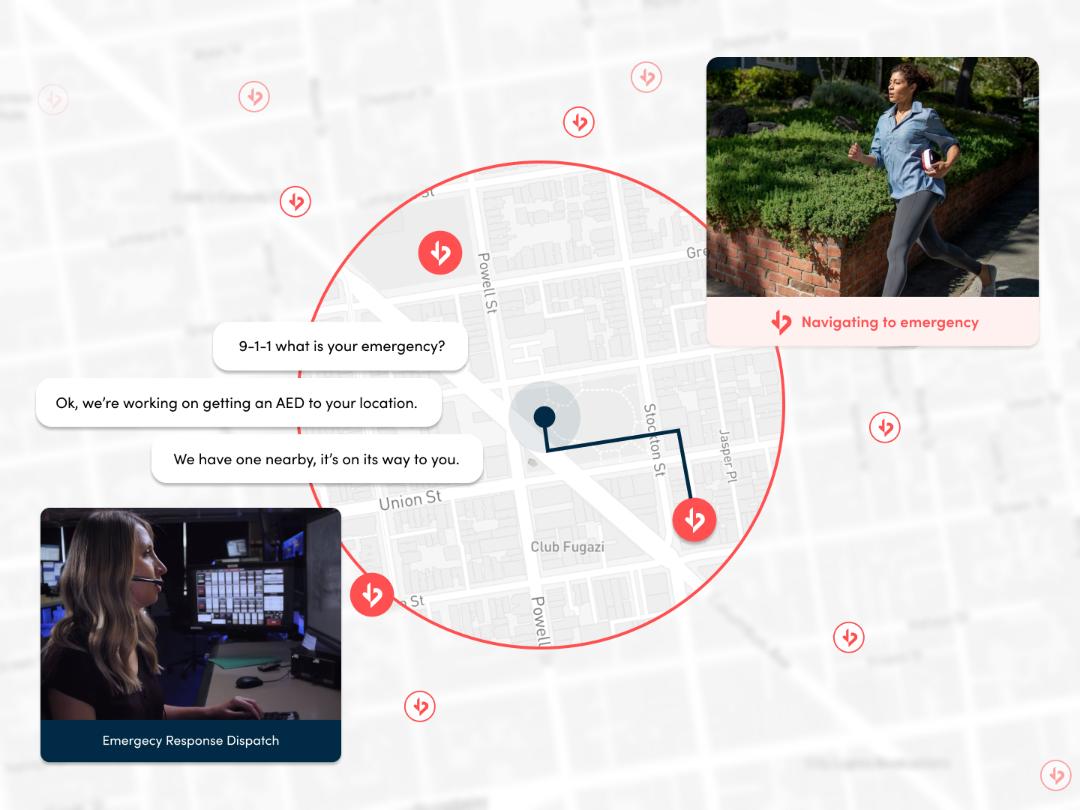 Avive calls its rapid-response program the 4-Minute City. It involves strategically placing AEDs throughout a city that are embedded with a connected platform coupled with community training. 