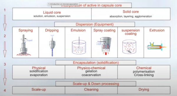Microencapsulation process. Courtesy of Bioencapsulation & Microencapsulation.