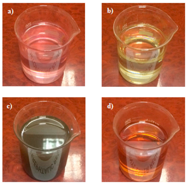 a): Orthophthalic polyester, b): Isophthalic polyester, c): Terephthalic polyester, and d): Vinyl ester.Courtesy of Engineering properties of hybrid polymer composites produced with different unsaturated polyesters and hybrid epoxy.