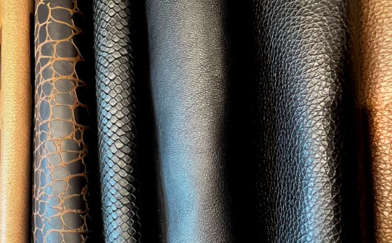 Sustainable leather derived from brewer’s spent grain. Courtesy of Arda Biomaterials.