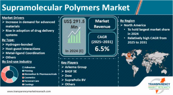 Supramolecular polymers market insights. Courtesy of Transparency Market Research.