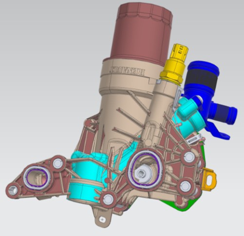 The project simulated an accelerated aging conditioning and the subsequent burst pressure test of an oil module. Courtesy of DOMO.