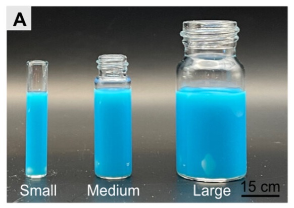 Reaction vials for the new process, dubbed light-driven mini-emulsion atom transfer radical polymerization, or photoATRP. Courtesy of The Journal of the American Chemical Society.