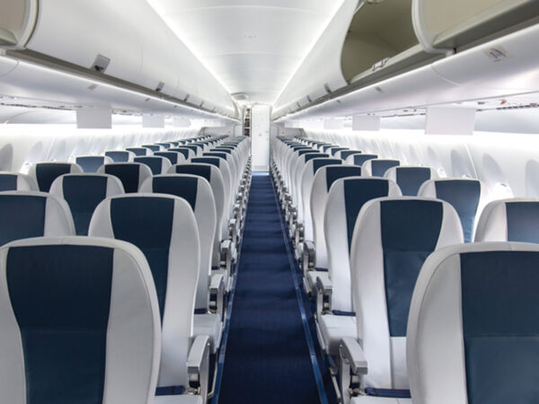 This image features Royalite Fire Rated Sheet products designed for commercial aircraft interiors. Courtesy of Spartech.