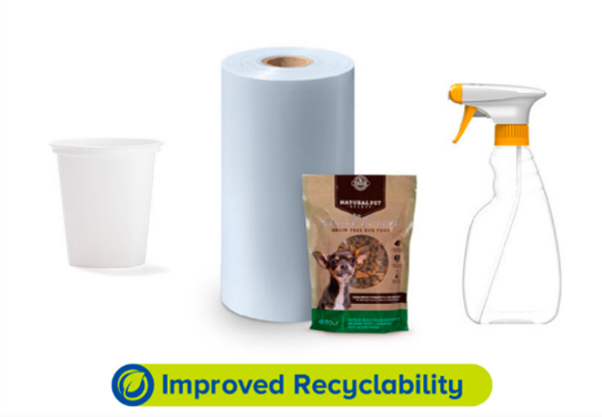 Products that are more compatible with recycling systems. Courtesy of Berry Global.