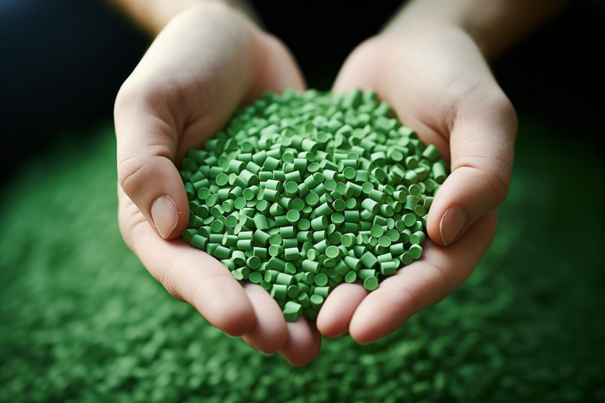 Biodegradable plastic pellets.