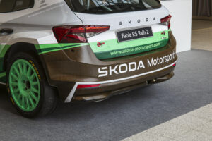 For the Škoda Fabia RS Rally2 programme, Škoda Motorsport and Bcomp collaborated to identify potential applications. Courtesy of BComp.