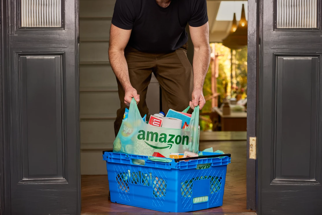 Amazon has introduced bio-based grocery bags. Courtesy of Novamont.