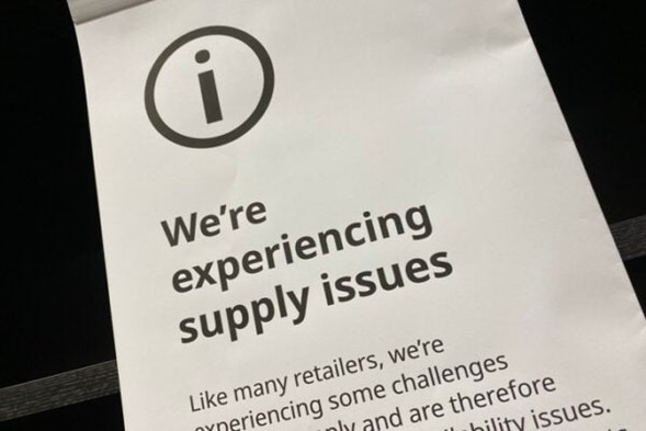 Notices posted on doors during the 2021 Supply Chain Crisis. Courtesy of UT News.